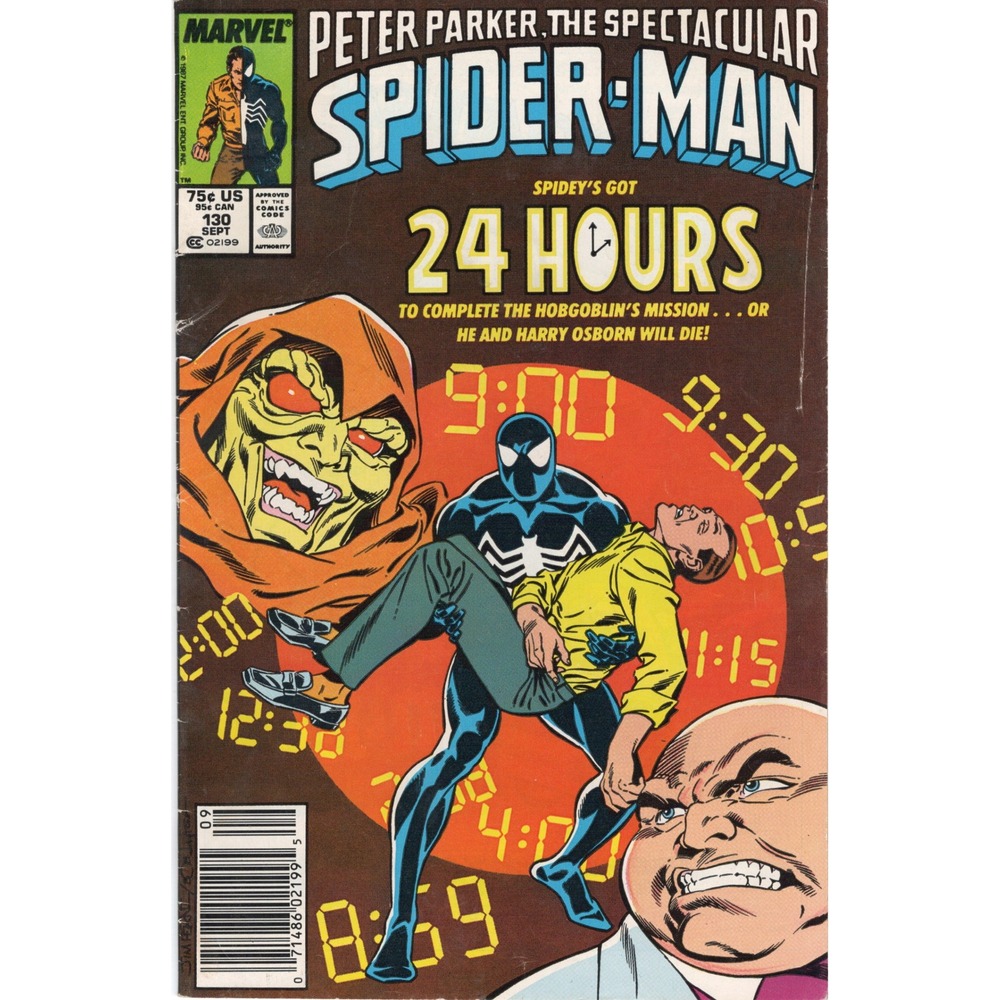 Spectacular Spider-Man 130 Marvel 1987 Black Suit Hobgoblin Newsstand Fine